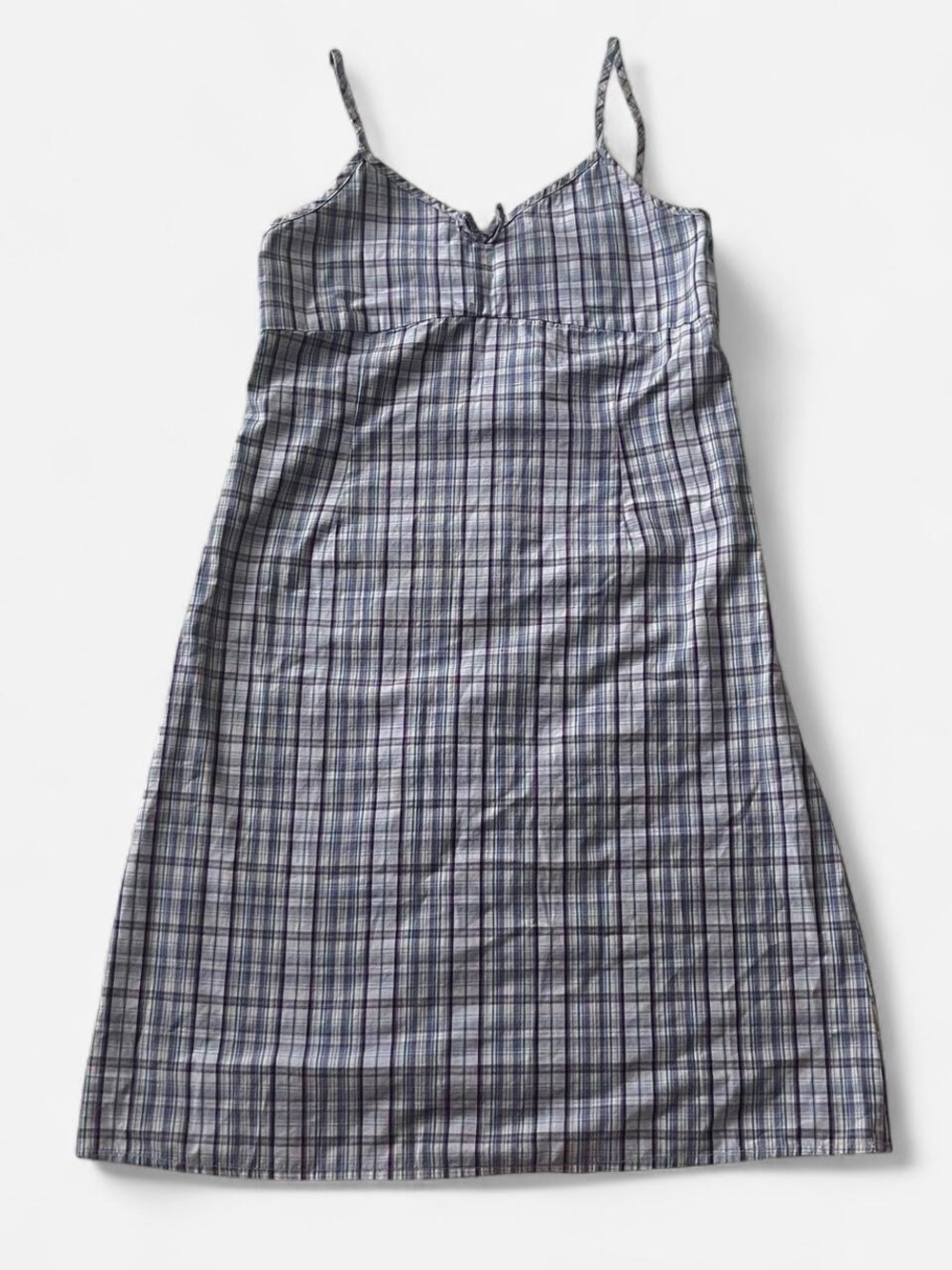 Casual Plaid Spaghetti Strap Dress in purple